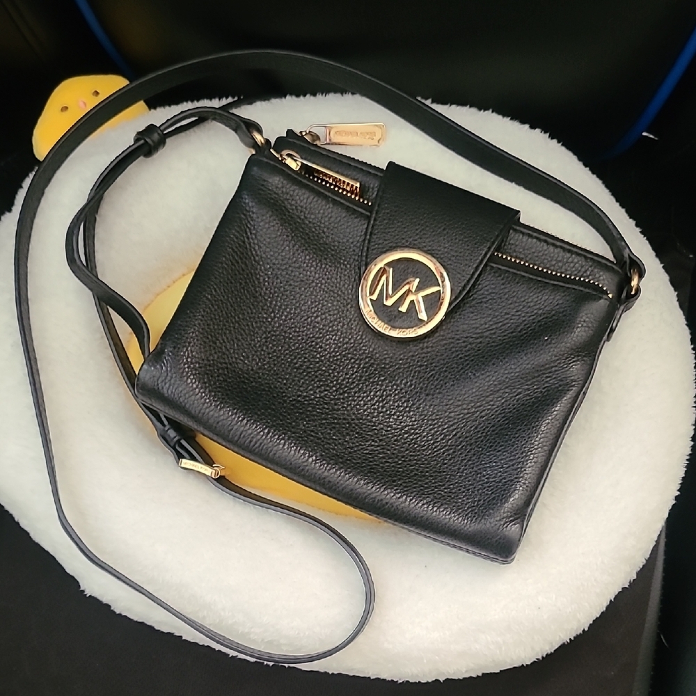 Michael Kors Black Leather Crossbody Bag